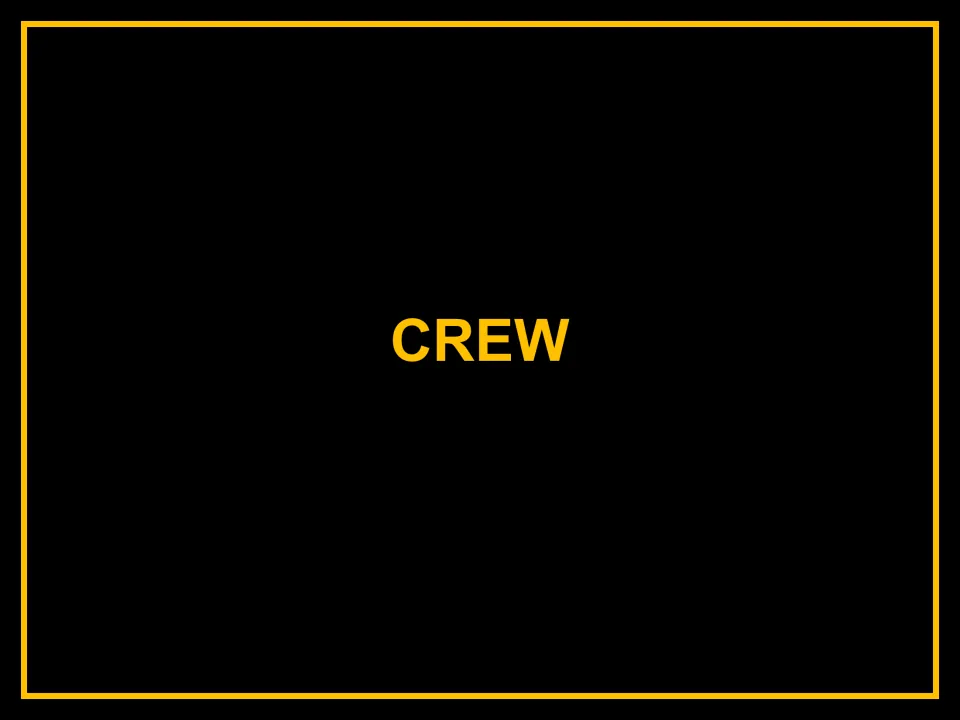 Crew section divider in the trireme presentation, displaying the heading 'CREW' before the crew details