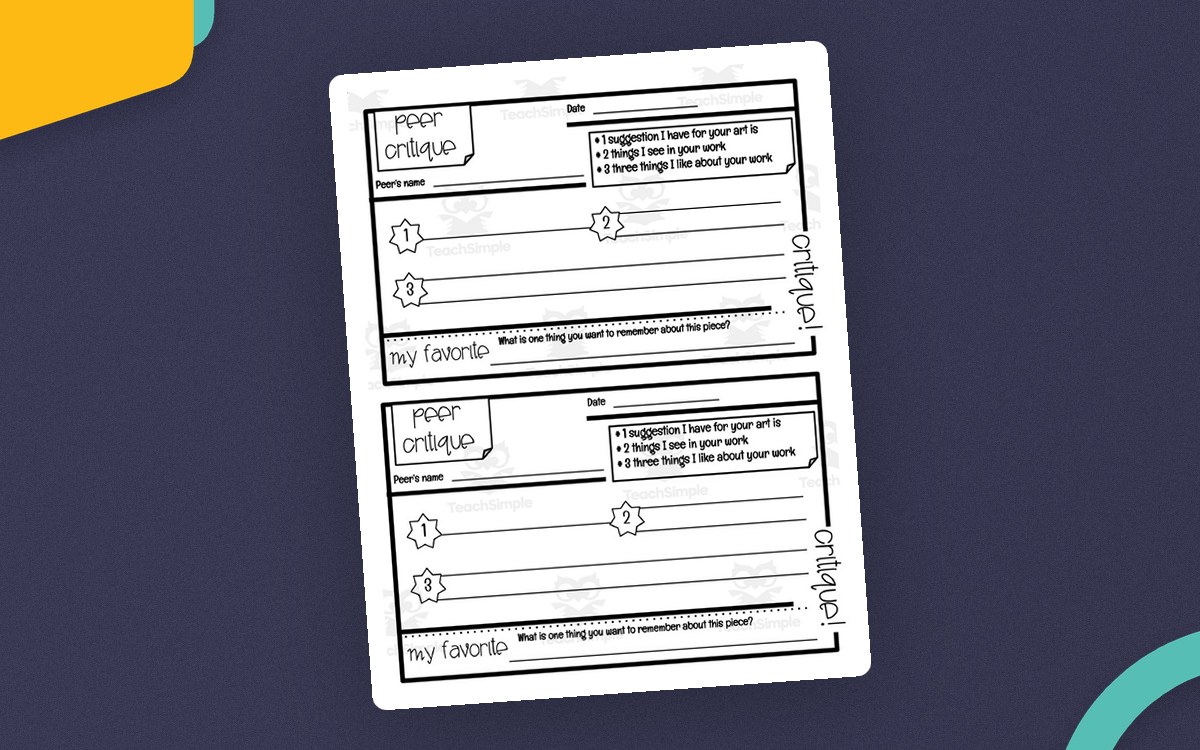 Visual Art Critique Worksheets + Punch Cards teaching resource preview