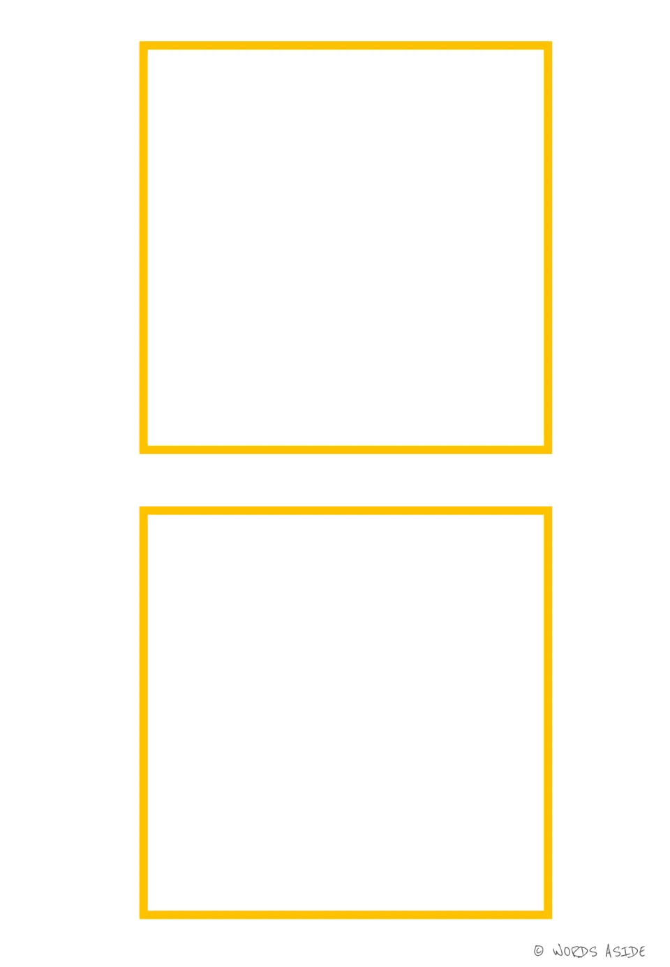 Two blank cards in the food and snack vocabulary flashcard packet, with no food illustrations or word labels