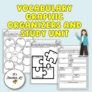 Vocabulary Graphic Organizers and Study Unit — Grades 6–8 – cover
