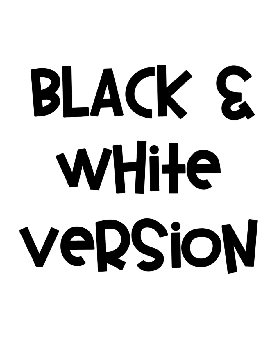 Divider page reading Black & White Version, marking the start of the grayscale set of noise-level posters