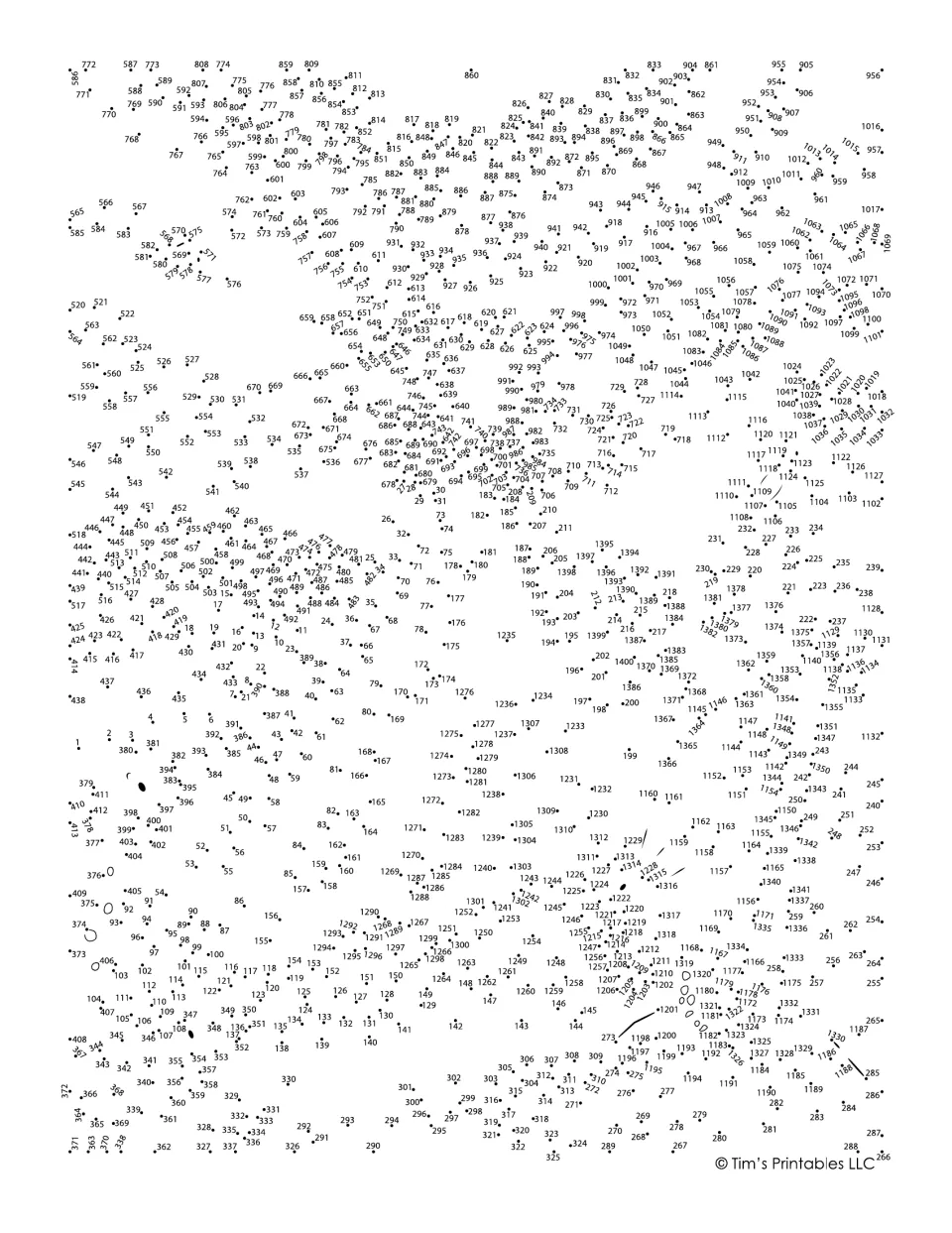 Extreme dot-to-dot puzzle: students connect about 1,400 numbered dots in order to reveal a hidden volcano scene