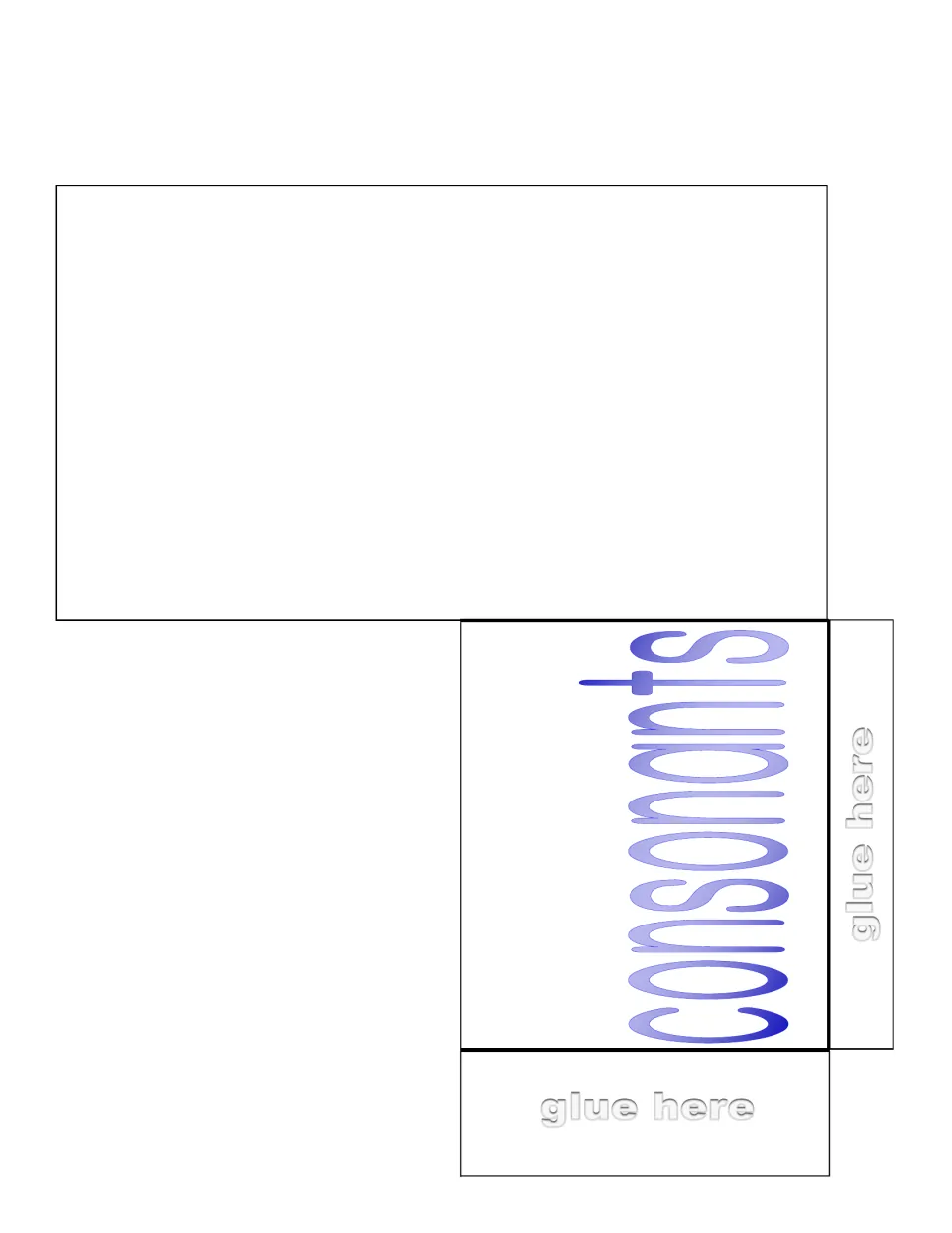 Consonants sorting pocket template with the 'consonants' label and two 'glue here' flaps for folding