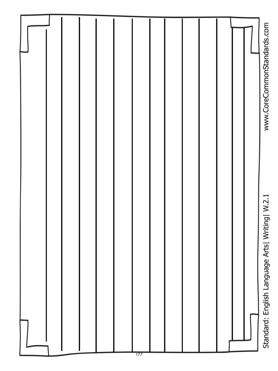 Publishing template for the favorite-book opinion planned on the organizer, labeled Writing and W.2.1