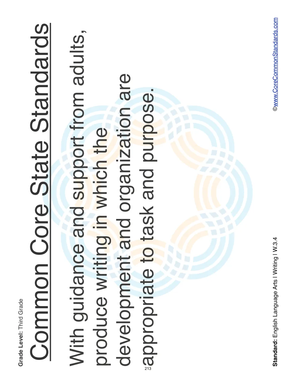 W.3.4 standard reference: produce writing with adult support and organization suited to task and purpose
