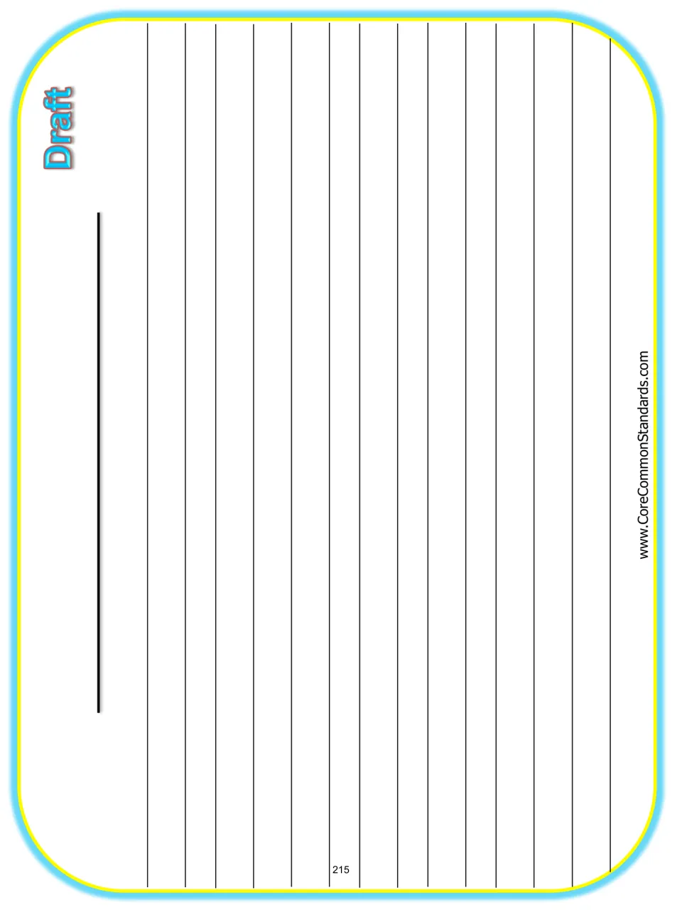 Draft writing sheet for the Wishes and Stars activity, providing space for a title and a written draft