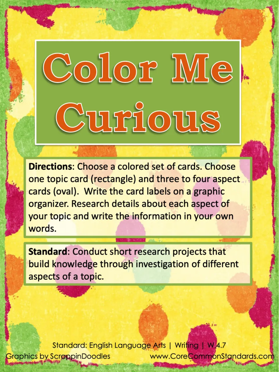 Research activity directions: choose one topic and three or four aspects, then write findings in your own words