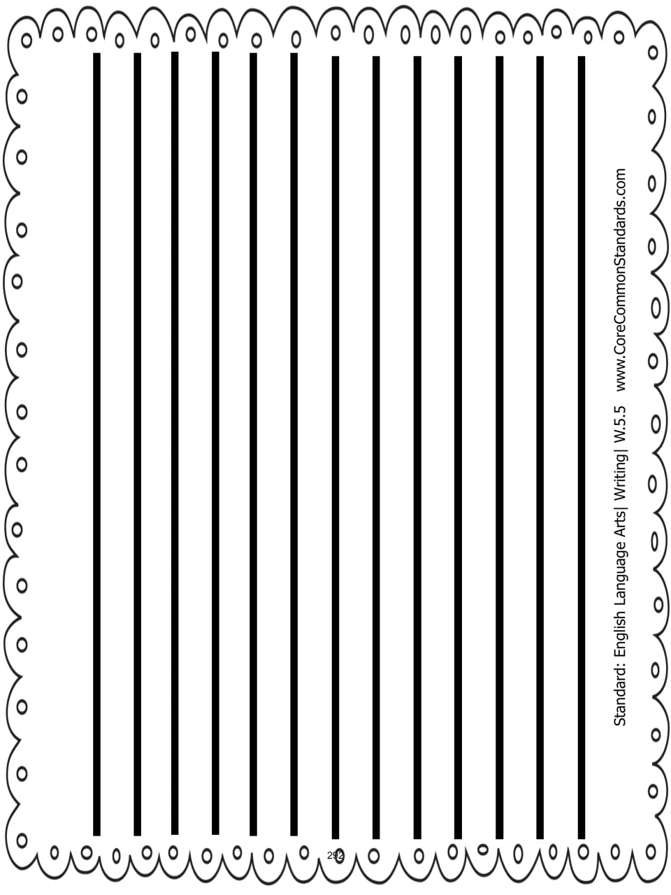 Third blank writing sheet in the W.5.5 lesson provides additional space for students' own written work