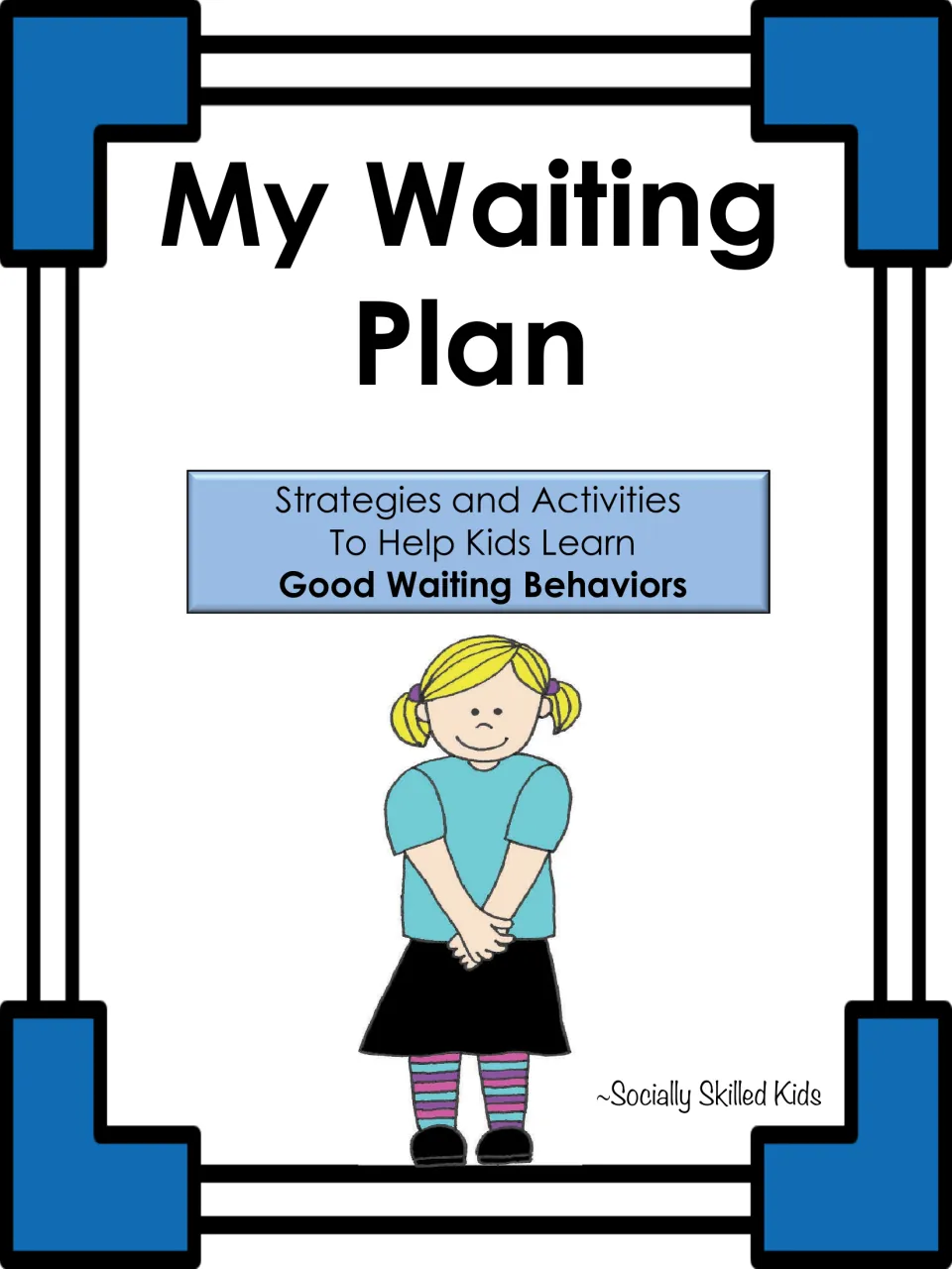 Alternate cover for the waiting plan showing a girl with pigtails standing quietly, hands folded, under the same subtitle