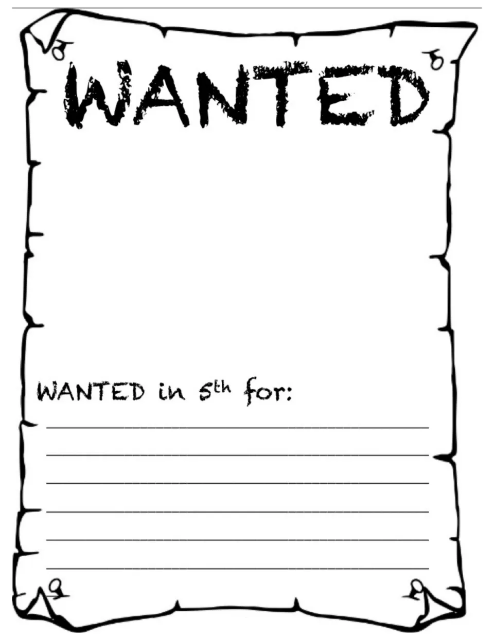 WANTED in 5th for: a back-to-school self-description where students list their strengths beneath a photo space