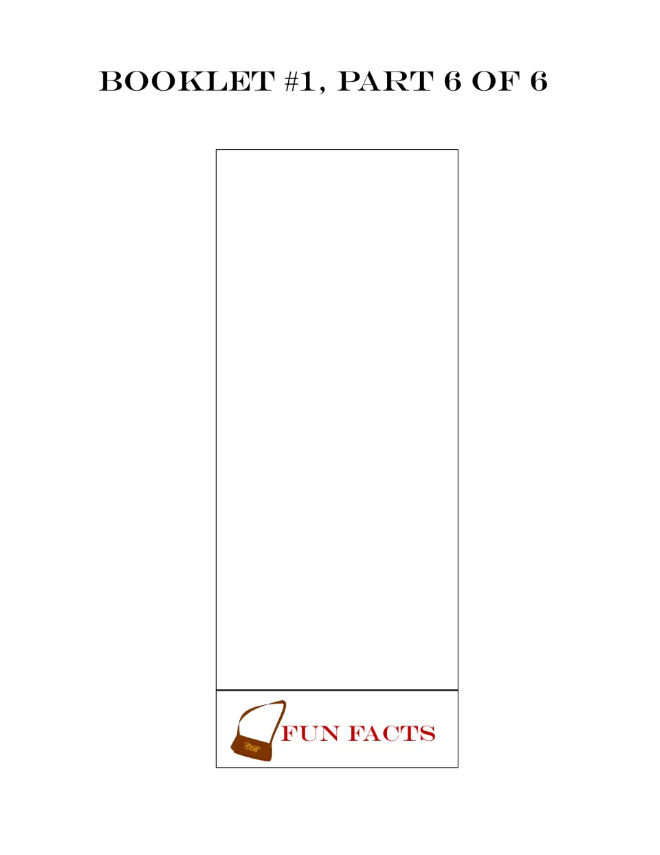 Facts booklet part 6 of 6 provides a blank Fun Facts section for students to add information about the war
