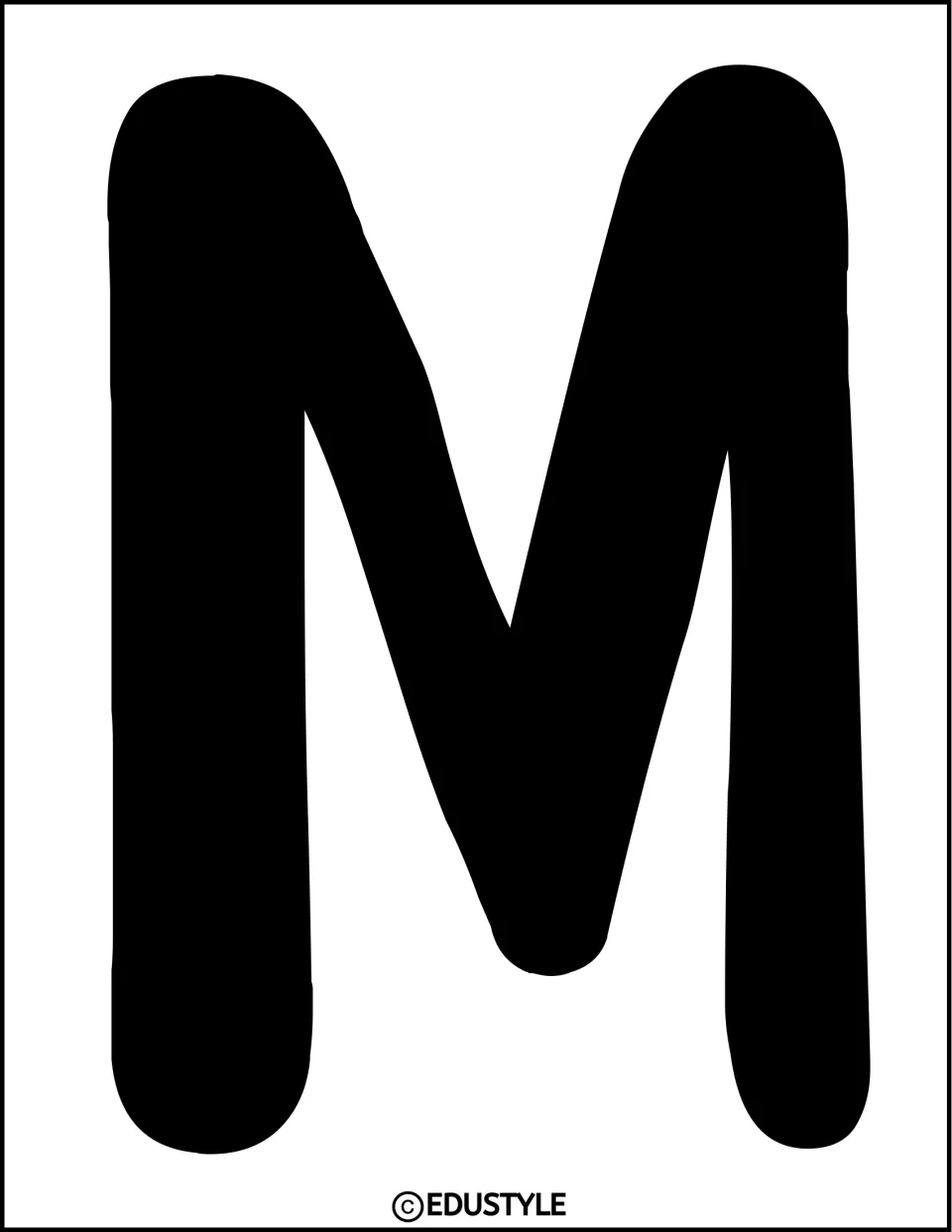 Black letter M for the winter bulletin board or door display, the fourth letter in the kit's WARM lettering