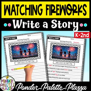 Watching Fireworks Write a Story Activity - Memorial Day – cover