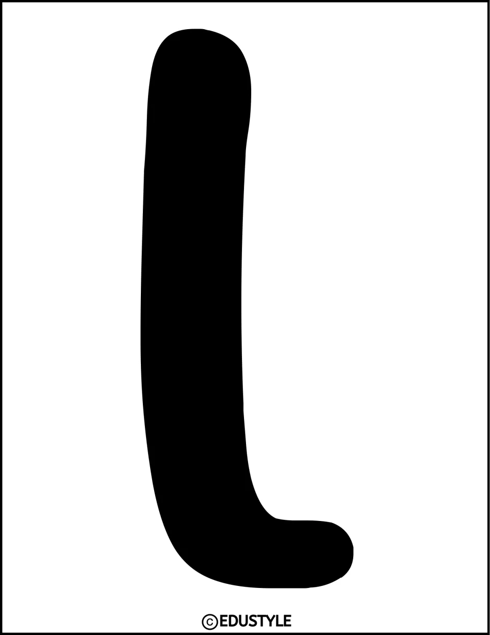 Black letter L for the Christmas bulletin board or door display, printed as a single large cutout letter