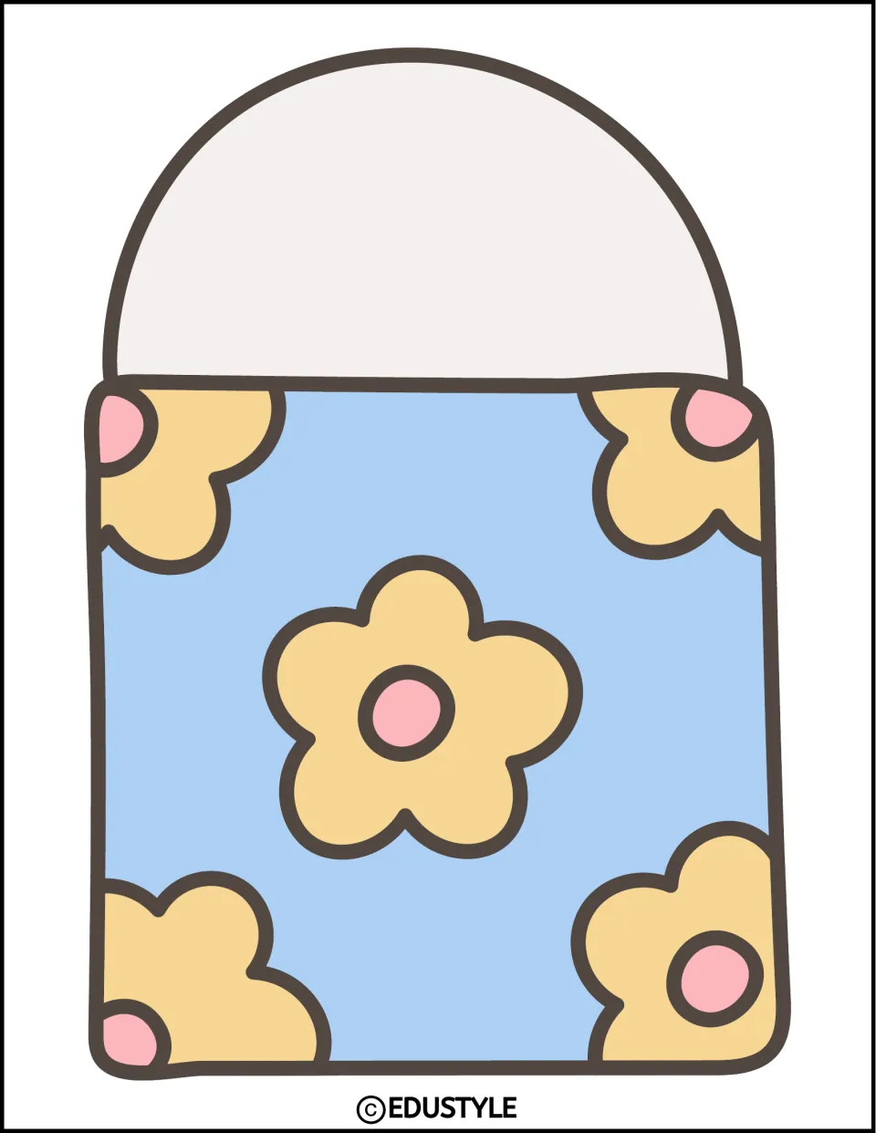 Eraser cutout sheet for the back-to-school bulletin board and door decor kit, featuring one large floral eraser