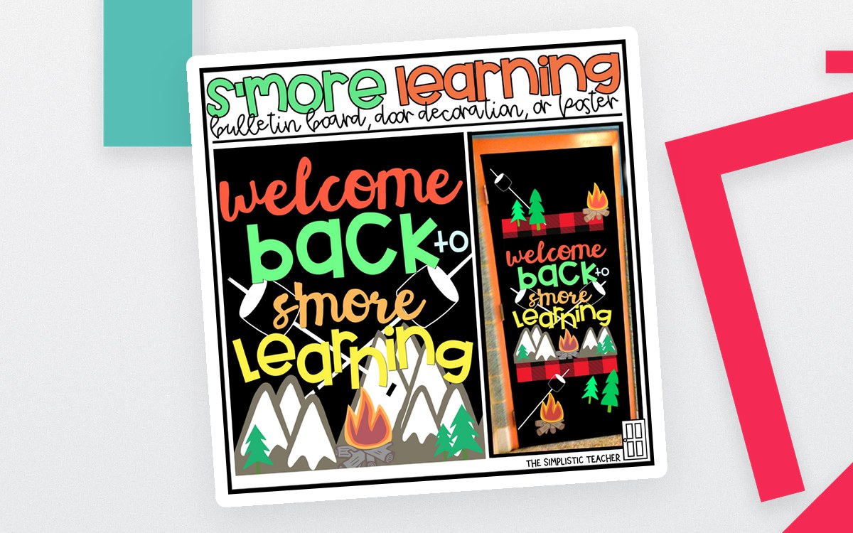 Welcome Back to S'more Learning Bulletin Board Kit, Door Decoration Set, or Poster preview