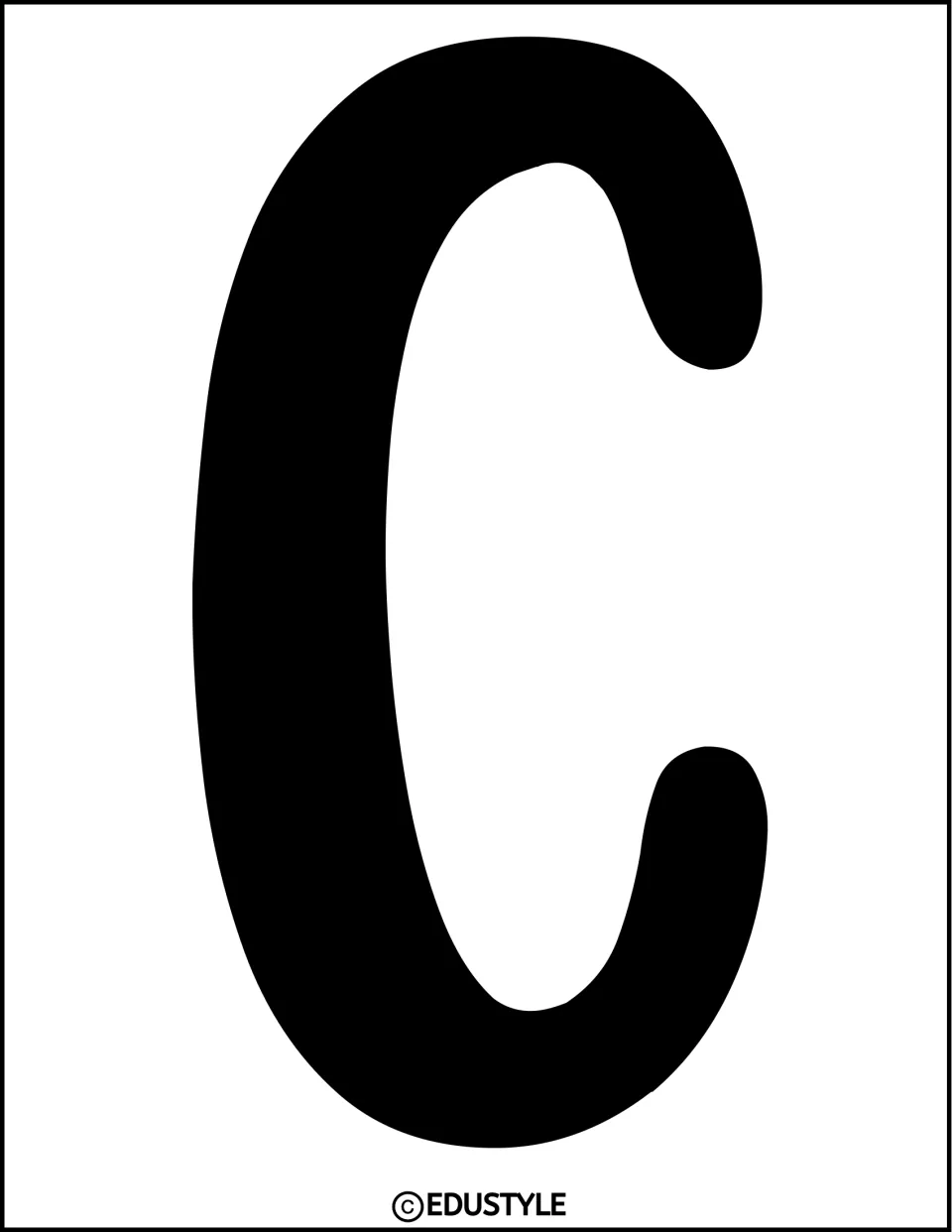 Black uppercase C, an individual display letter in the winter bulletin board and classroom door decor kit
