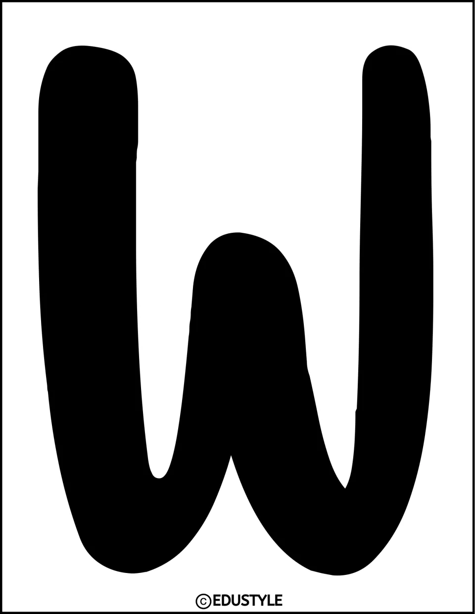 Black uppercase W display letter for the Christmas bulletin board or door decor kit, printed on its own