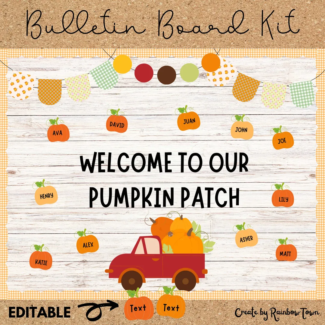 Welcome To Our Pumpkin Patch Fall Bulletin Board Door Decor – cover