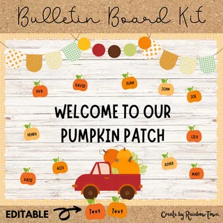 Welcome To Our Pumpkin Patch Fall Bulletin Board Door Decor – cover