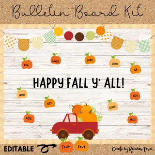 Welcome To Our Pumpkin Patch Fall Bulletin Board Door Decor – preview 1