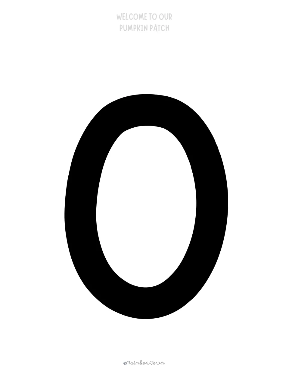 Letter O that starts OUR: a heavy black capital O to cut out, matching the other O sheets in this banner set
