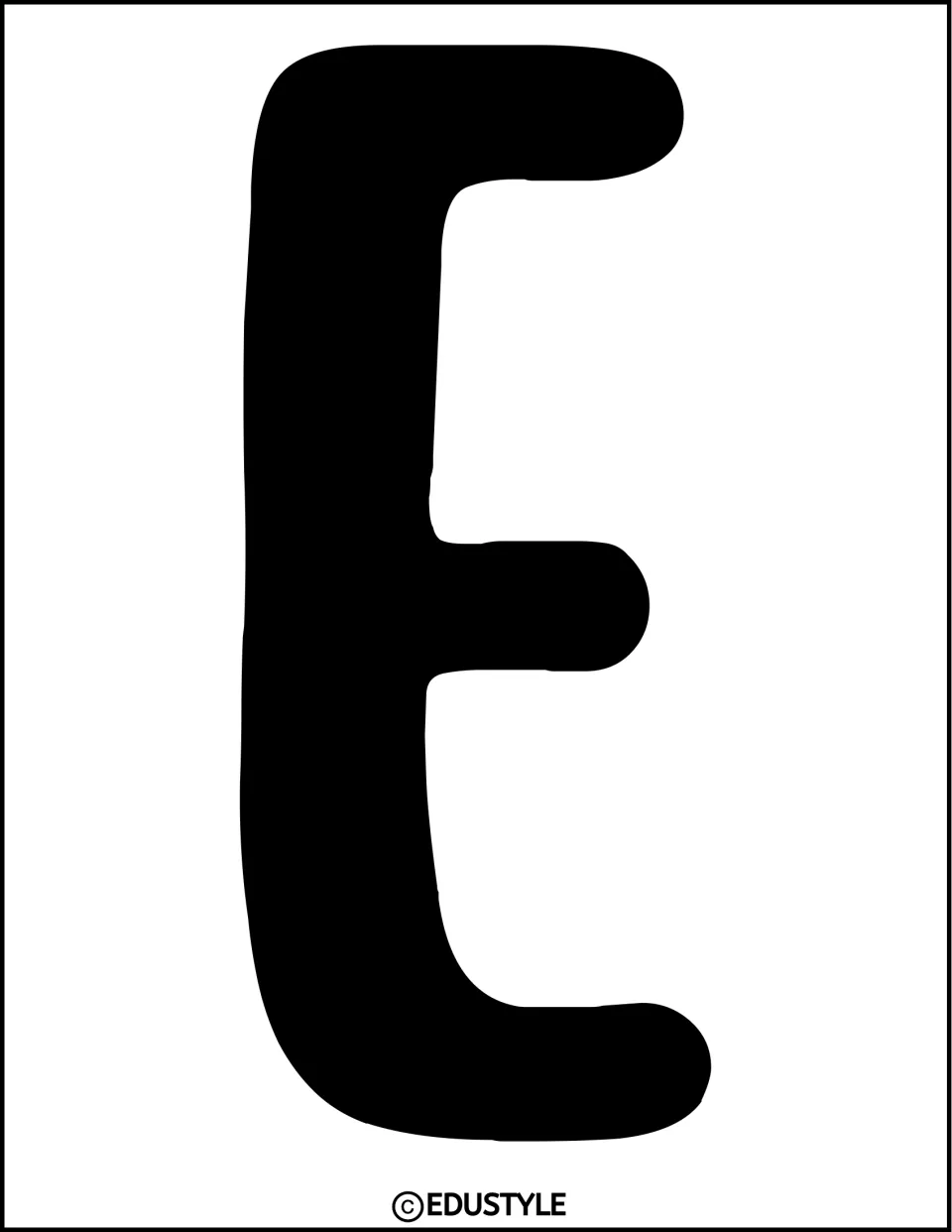 Black letter E for the bee-themed bulletin board or door display, printed individually to cut out
