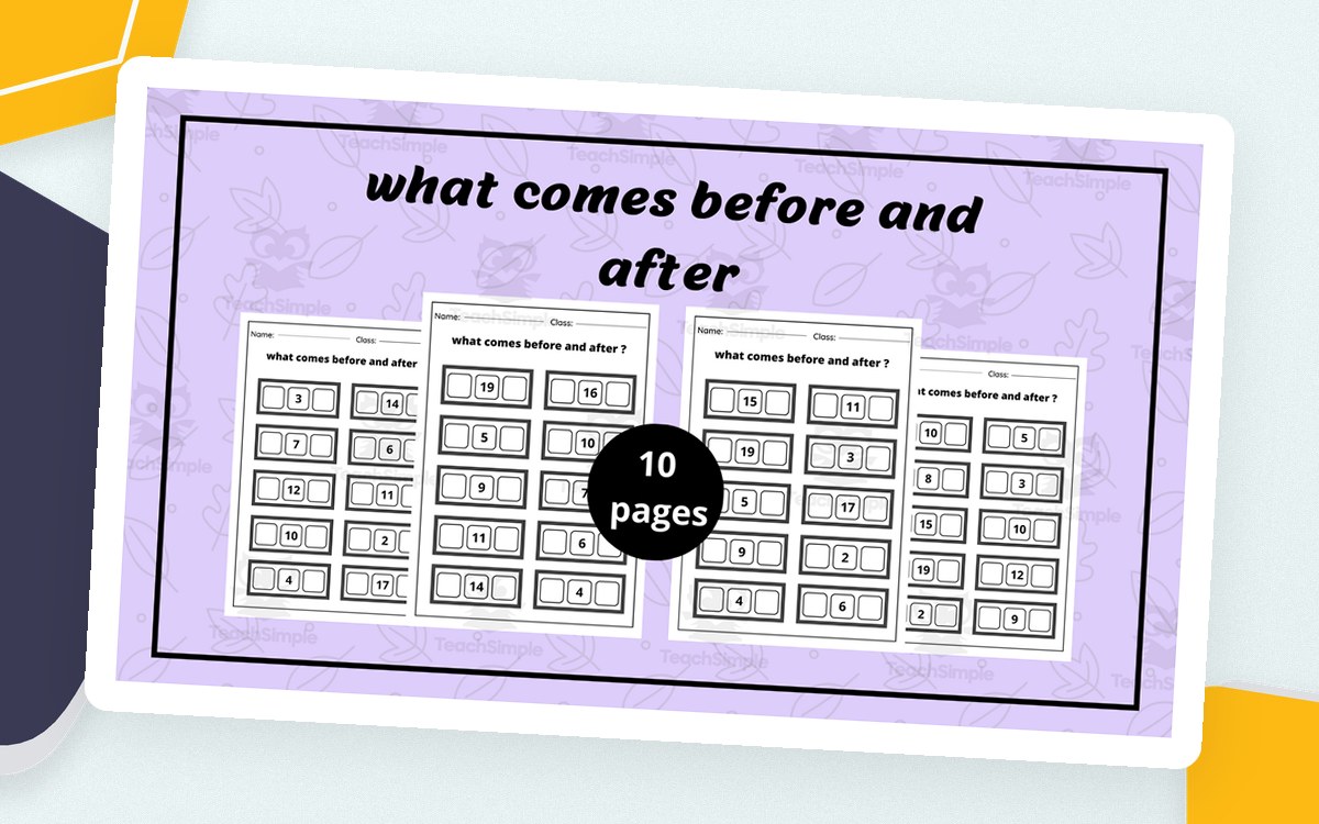 what comes before and after - Before And After Numbers 1-20 preview