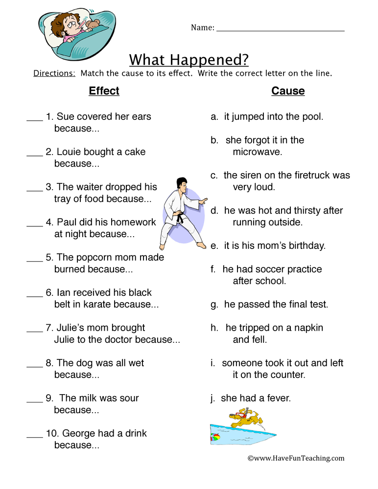 What Happened Cause Effect Worksheet teaching resource preview