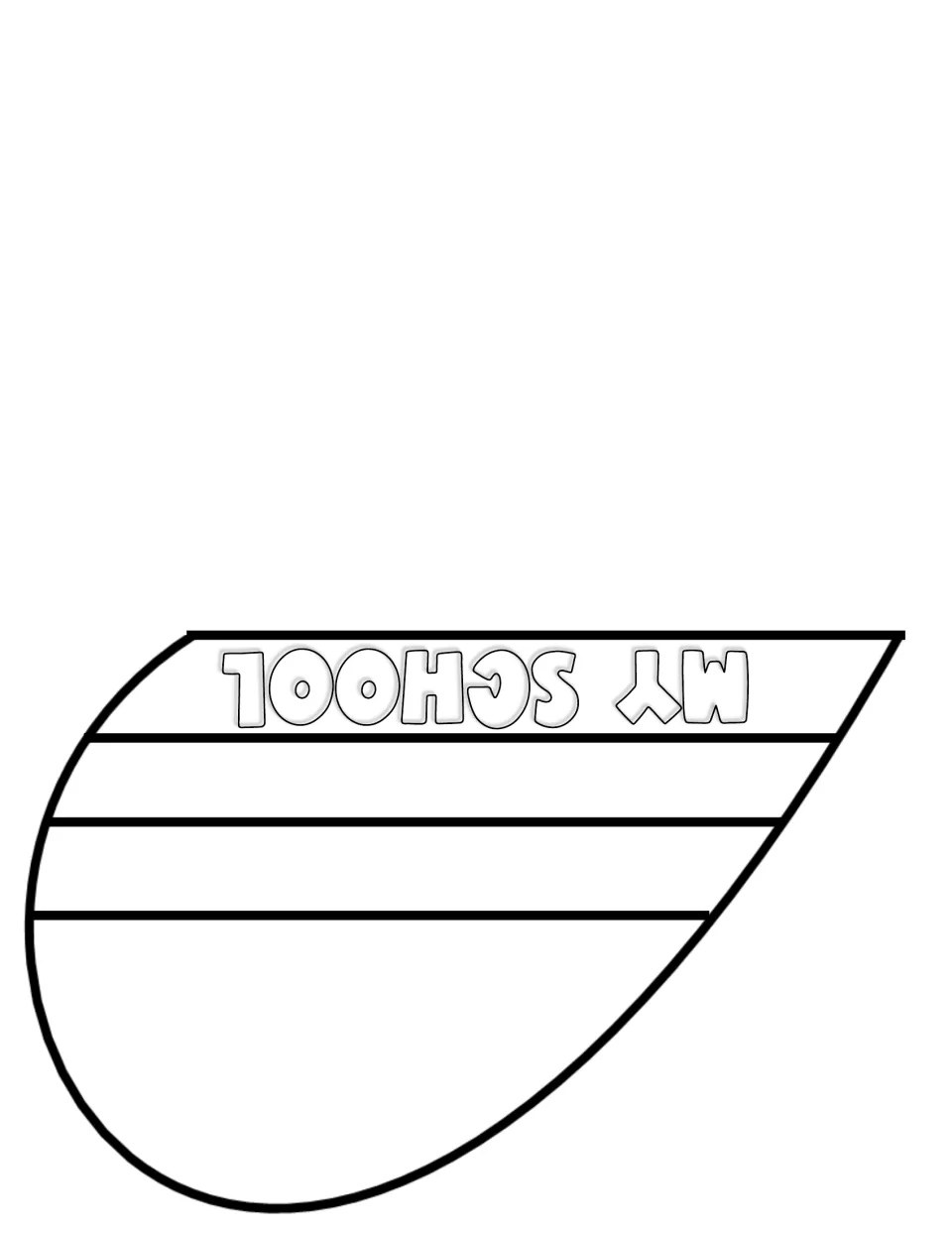 My School cut-out piece: smallest writing layer of the heart flip book, with a My School tab for school favorites