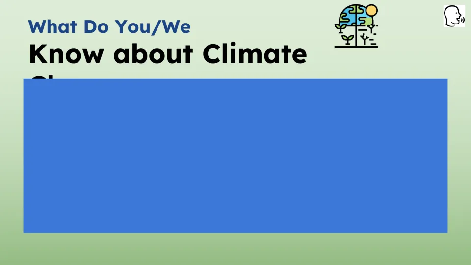 Prior knowledge prompt begins 'What Do You/We Know about Climate'; the rest of the heading is covered.