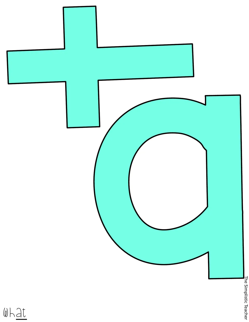 Mint-colored a and t cutout letters complete the word “What” in the cactus assessment display title