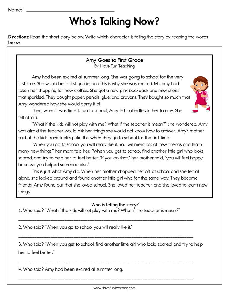 Who's Talking Now Worksheet teaching resource preview