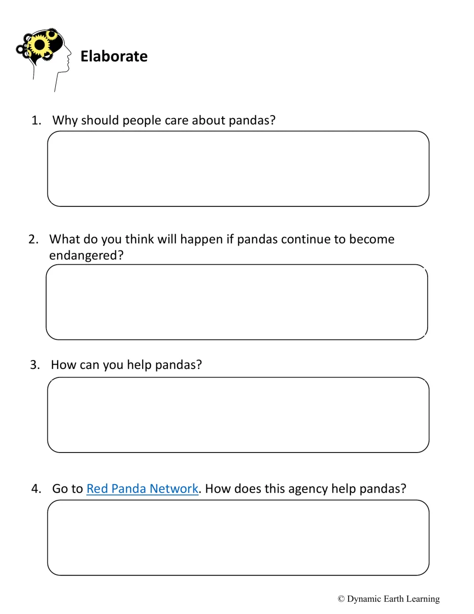 Elaborate: students explain why people should care about pandas, how to help them and how Red Panda Network supports them