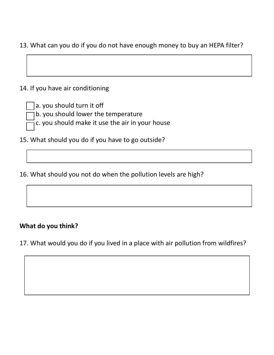 Staying safe in wildfire smoke: students answer questions on low-cost HEPA options, air conditioning and going outside