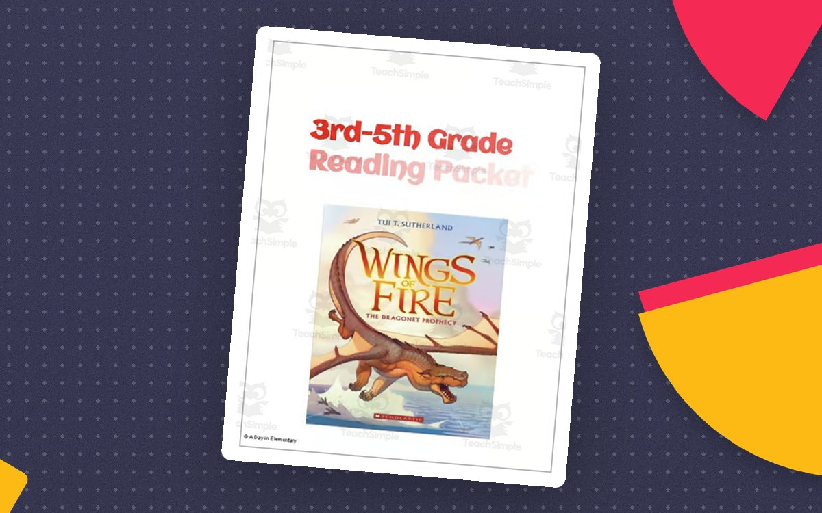 Wings of Fire Reading Packet preview: Suggested five-week pacing guide