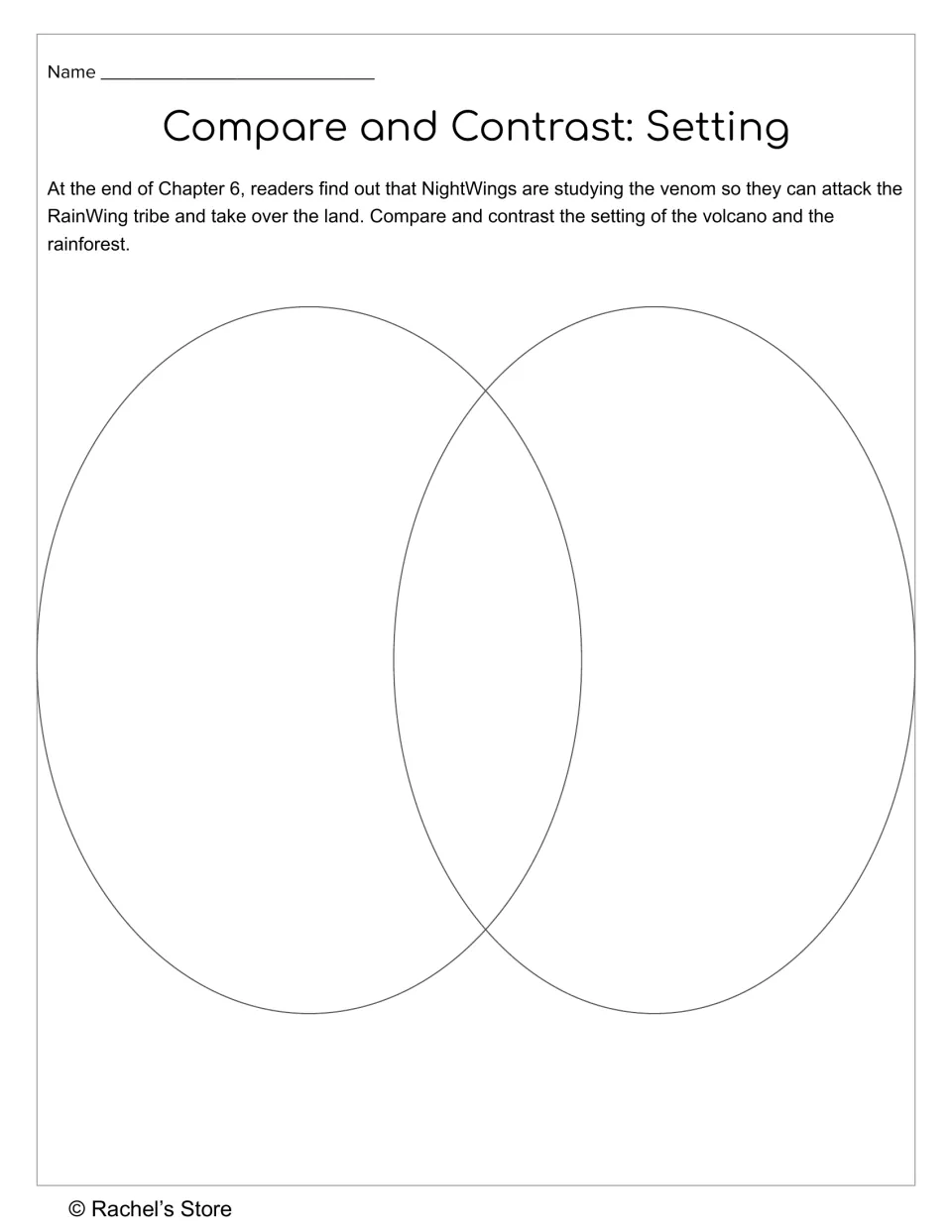 Chapter 6 setting comparison asking students to compare and contrast the volcano and rainforest settings