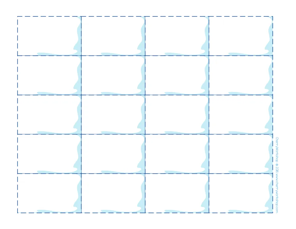 Blank snow blocks, 20 per sheet, to write or type custom addition and subtraction facts