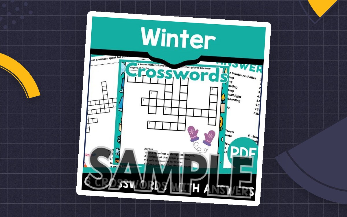 Winter Crosswords sample cover with puzzle previews.