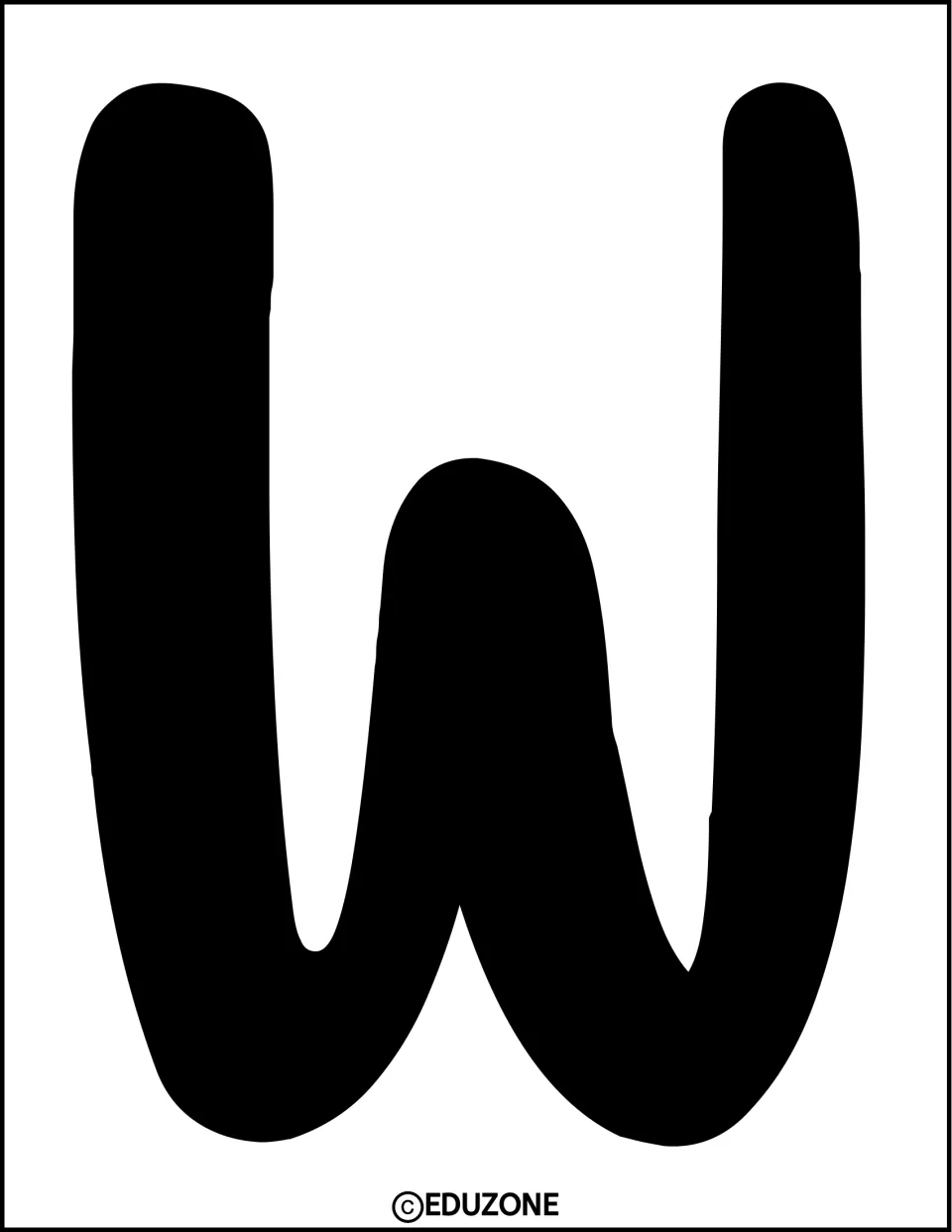 Display letter W in solid black, one of the large lettering pieces for the Christmas bulletin board and door decor kit