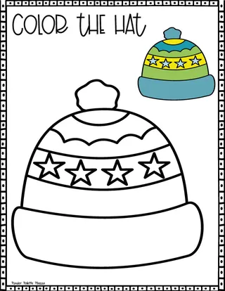 Winter Hat Coloring Pages – sample page 3