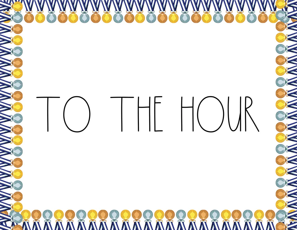 To the Hour section title card marking the start of elapsed time problems that use whole-hour intervals