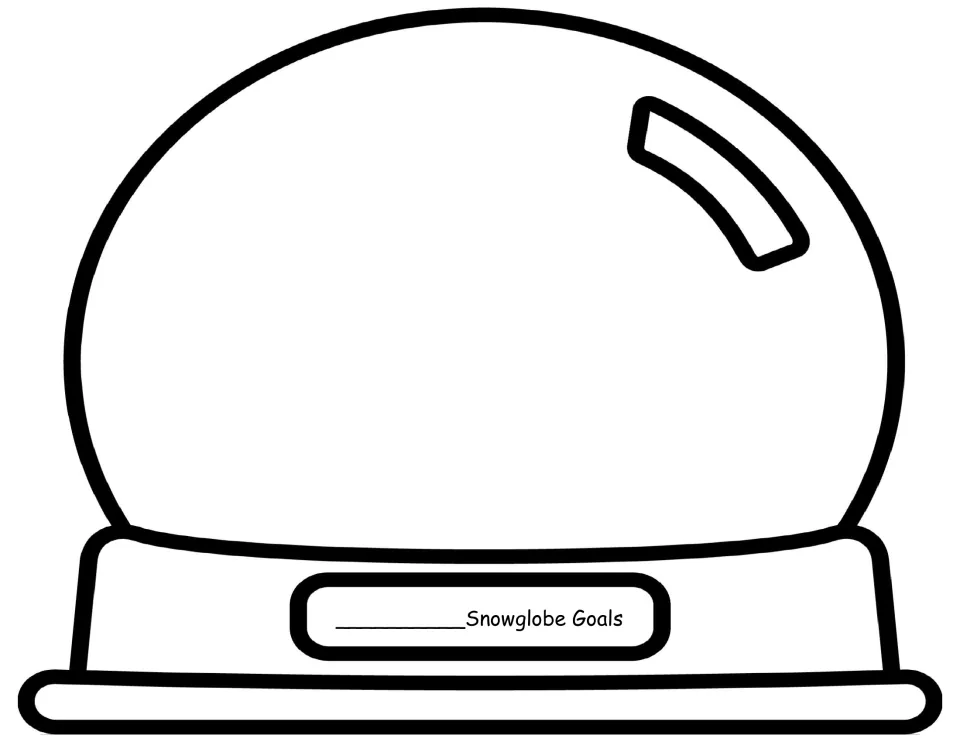 Blank snowglobe template for students to add their names, the new year, and cut-out images with goals.