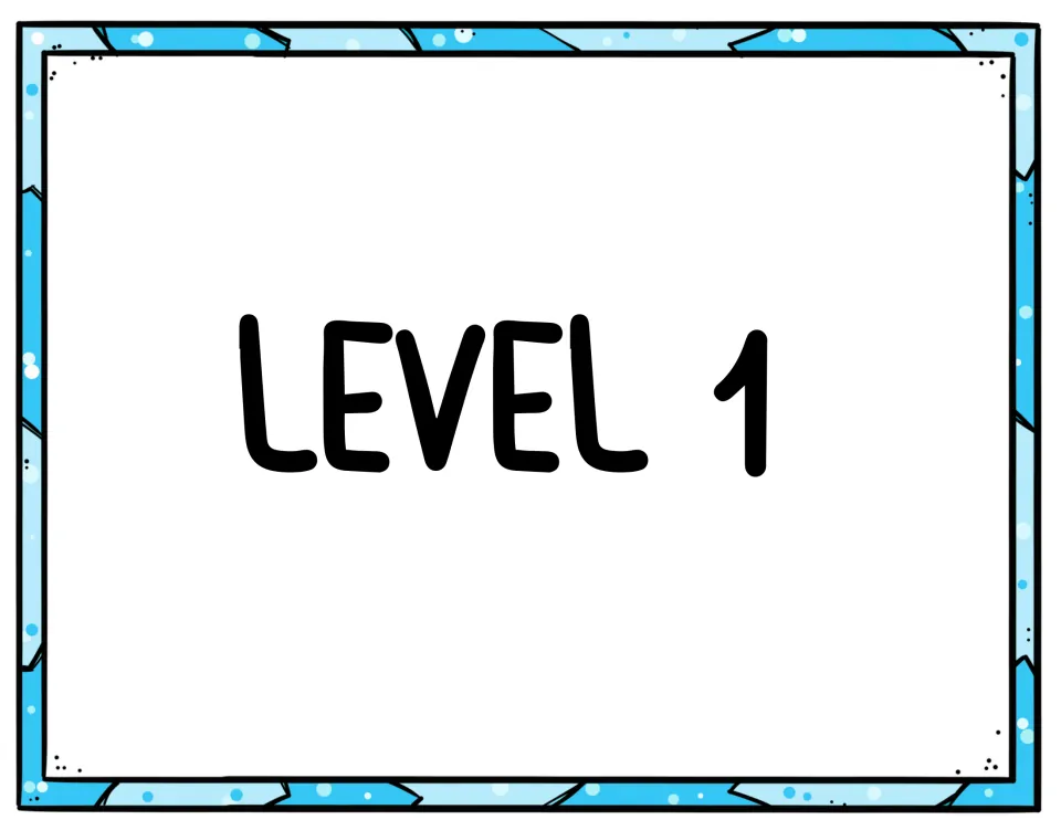 Level 1 divider for the beginner emotion cards that show a snowman picture with the name of each emotion