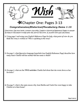 Wish Novel Study Unit – sample page 2
