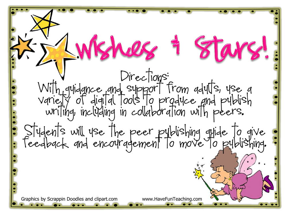 Wishes and Stars Peer Publishing Activity teaching resource preview