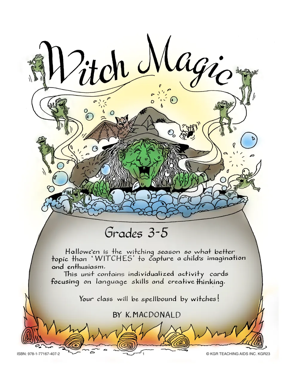 Witch Magic cover identifies a grades 3–5 unit of activity cards for language skills and creative thinking.