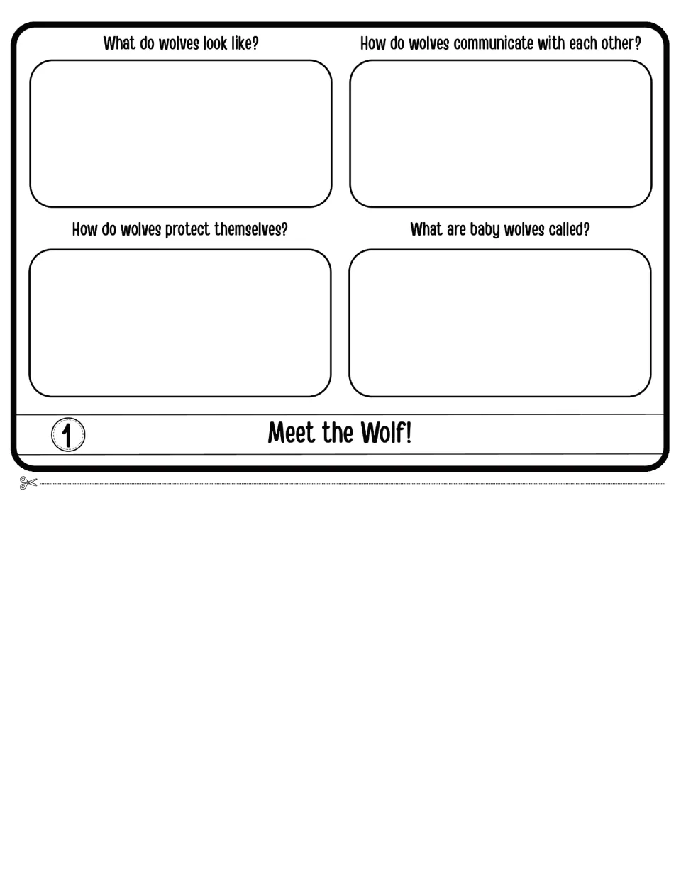 Meet the Wolf: students answer how wolves look, communicate, protect themselves and what baby wolves are called