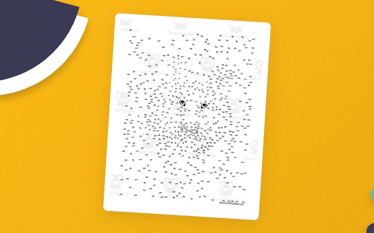 Wolf Connect the Dots – 632-Dot Extreme Puzzle preview: A 632-point wolf dot-to-dot page