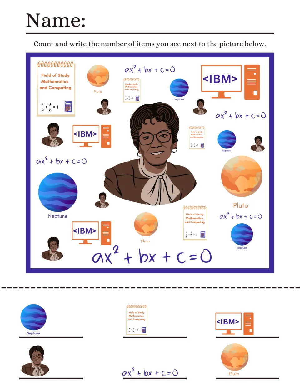 Computing pioneer iSpy: students count IBM computers, Neptune and Pluto, quadratic equations, notebooks and portraits